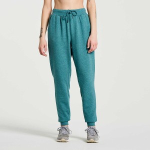 Calça Moletom Saucony Rested Feminino Turquesa | Portugal S41589-R02