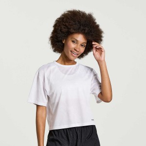 Camiseta Saucony Elevate Curta Sleeve Feminino Branco | Portugal S69130-T87