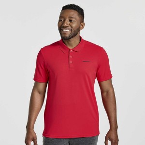 Camiseta Saucony Polo Masculino Vermelhas | Portugal S70412-F26