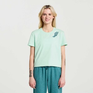 Camiseta Saucony Rested Feminino Turquesa | Portugal S52064-B60