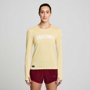 Camiseta Saucony Stopwatch Gráficas Long Sleeve Feminino Glow Graphic | Portugal S54601-H76