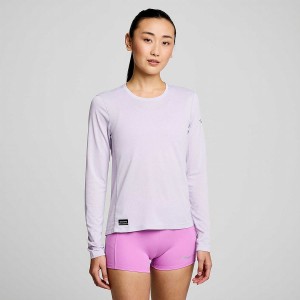 Camiseta Saucony Stopwatch Long Sleeve Feminino Roxo | Portugal S46259-D40