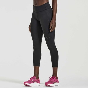 Collants Saucony Fortify Crop Feminino Pretas | Portugal S30746-N23