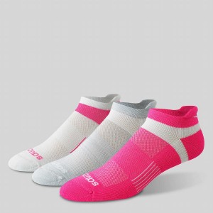 Meias Saucony Inferno No Show Tab 3-Pack Feminino Rosa | Portugal S74130-N24