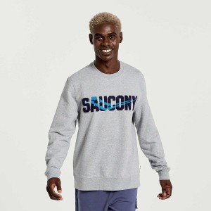 Moletom Saucony Rested Crewneck Masculino Luz Cinzentas | Portugal S20896-B48