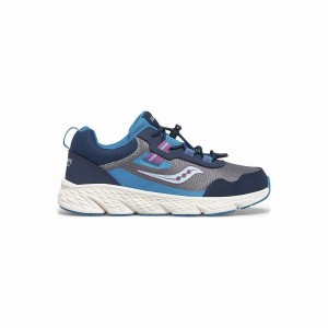 Sapatilhas Corrida Saucony Vento Shield 3.0 Sneaker Criança Azul Marinho Cinzentas | Portugal S19023-B18