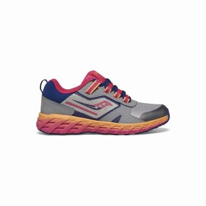 Sapatilhas Corrida Saucony Vento Shield 2.0 Sneaker Criança Cinzentas Rosa Azul Marinho | Portugal S68754-P64