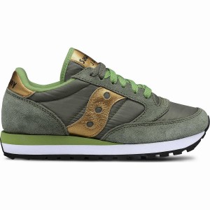 Sapatilhas Saucony Jazz Original Feminino Verde Oliva Douradas | Portugal S61592-A97