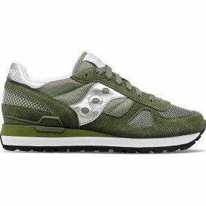 Sapatilhas Saucony Shadow Original Feminino Verde Oliva Prateadas | Portugal S52430-C61