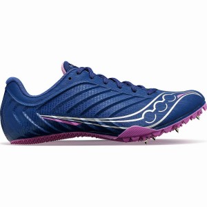 Spikes Atletismo Saucony Spitfire 5 Feminino Azul Anil Roxo | Portugal S06179-J12