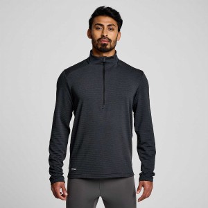 Tops Saucony Triumph 3D 1/2 Zip Masculino Pretas | Portugal S16283-X93