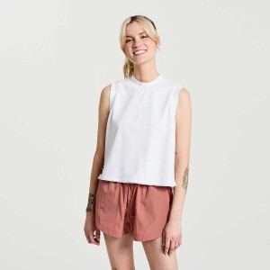 Tops Saucony Unwind Sem Manga Feminino Branco | Portugal S65387-J30