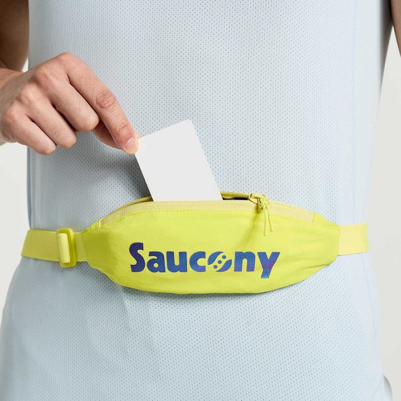 Bolsas De Cintura Saucony Outpace Run Belt Masculino Amarelas | Portugal S24659-A58