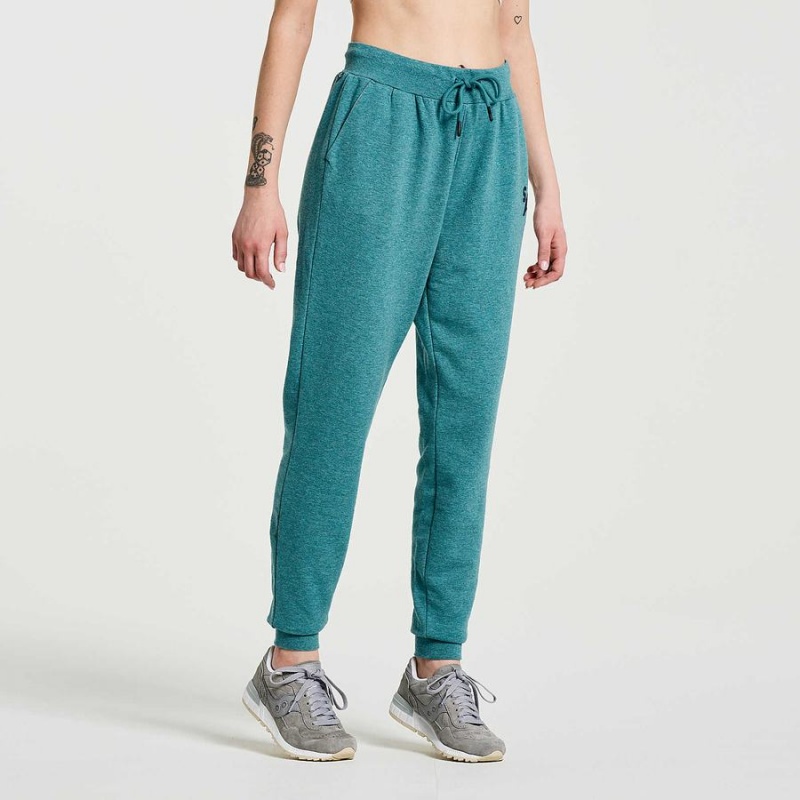 Calça Moletom Saucony Rested Feminino Turquesa | Portugal S41589-R02