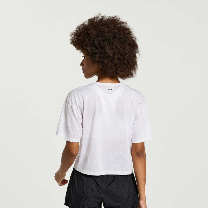 Camiseta Saucony Elevate Curta Sleeve Feminino Branco | Portugal S69130-T87