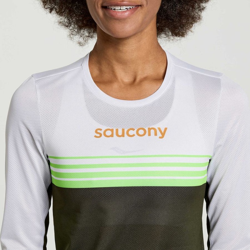 Camiseta Saucony Elite Long Sleeve Feminino Umbra | Portugal S81372-A93