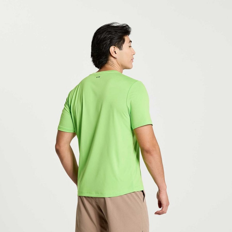 Camiseta Saucony Explorer Curta Sleeve Masculino Verdes | Portugal S74325-R26