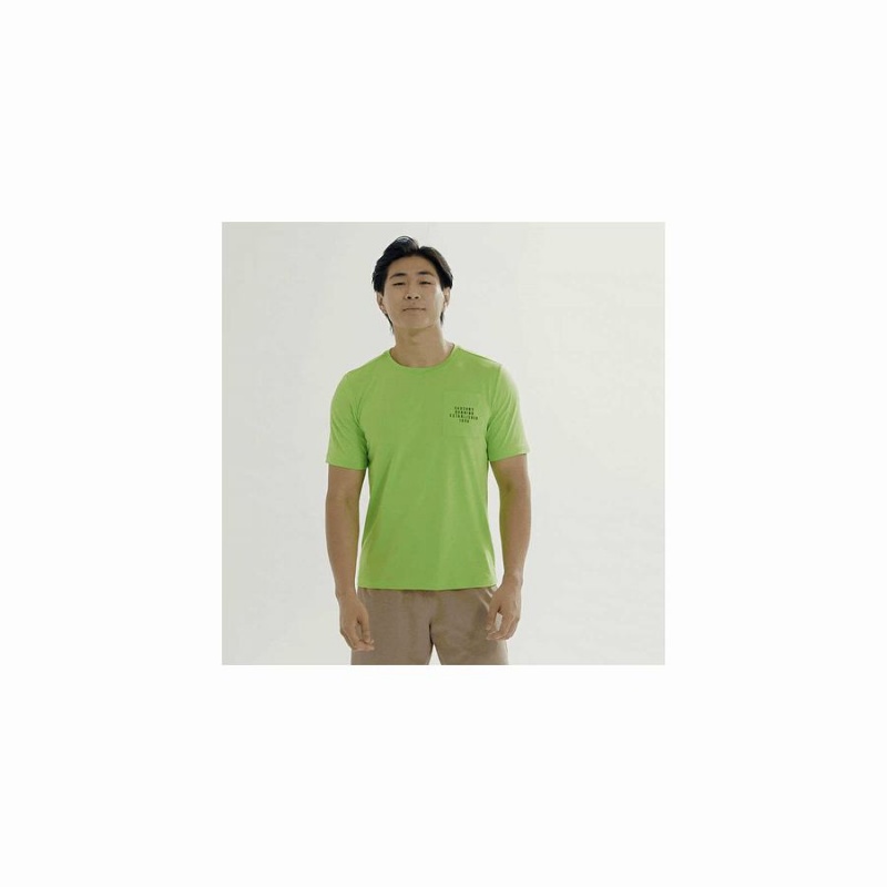 Camiseta Saucony Explorer Curta Sleeve Masculino Verdes | Portugal S74325-R26