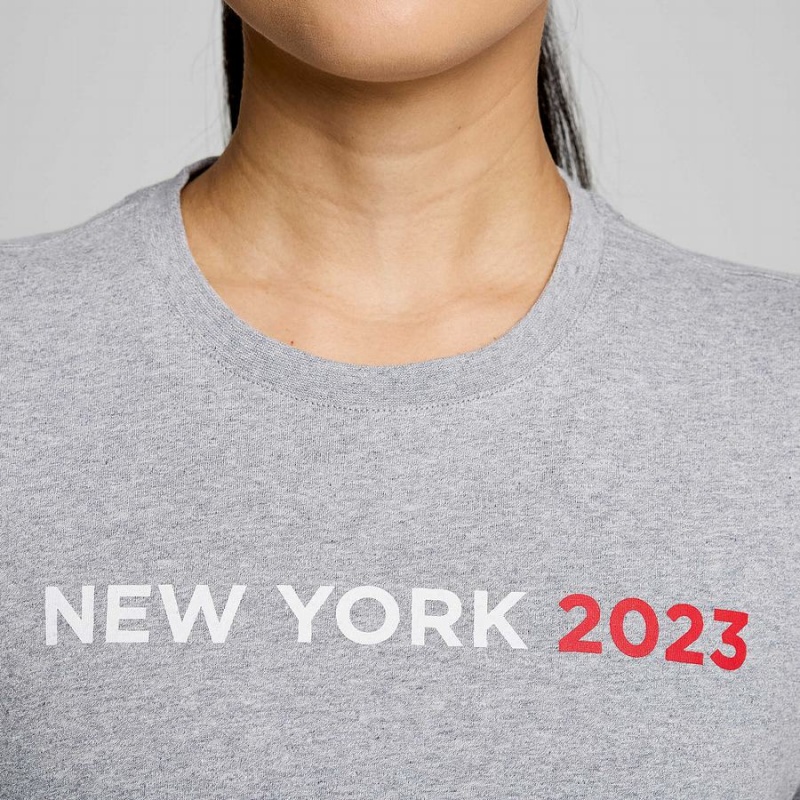 Camiseta Saucony New York Rested Feminino Cinzentas | Portugal S14637-D27