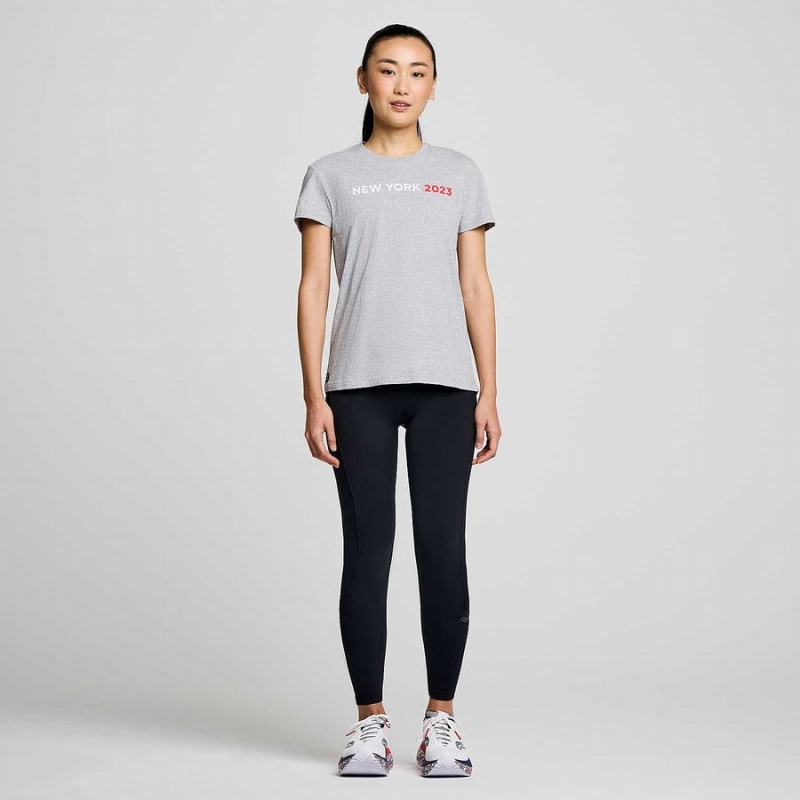 Camiseta Saucony New York Rested Feminino Cinzentas | Portugal S14637-D27