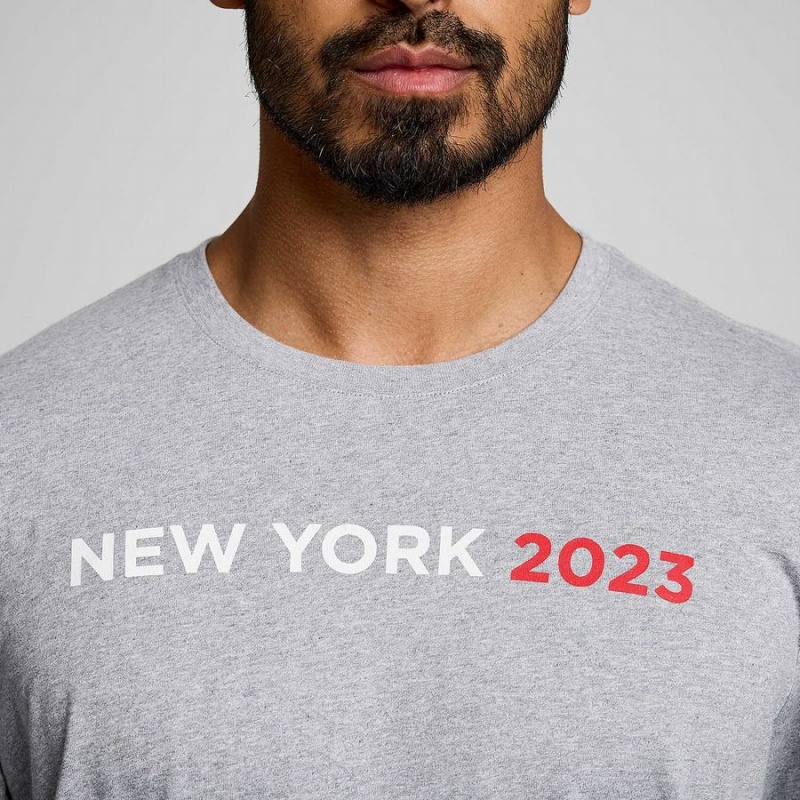 Camiseta Saucony New York Rested Masculino Cinzentas | Portugal S91437-P63