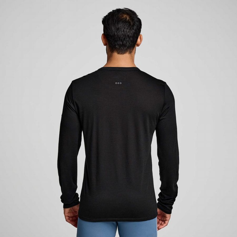 Camiseta Saucony Peregrine Merino Long Sleeve Masculino Pretas | Portugal S84962-H17