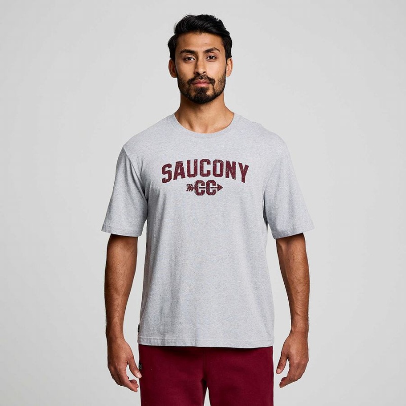 Camiseta Saucony Recovery Curta Sleeve Masculino Luz Cinzentas | Portugal S76530-N14