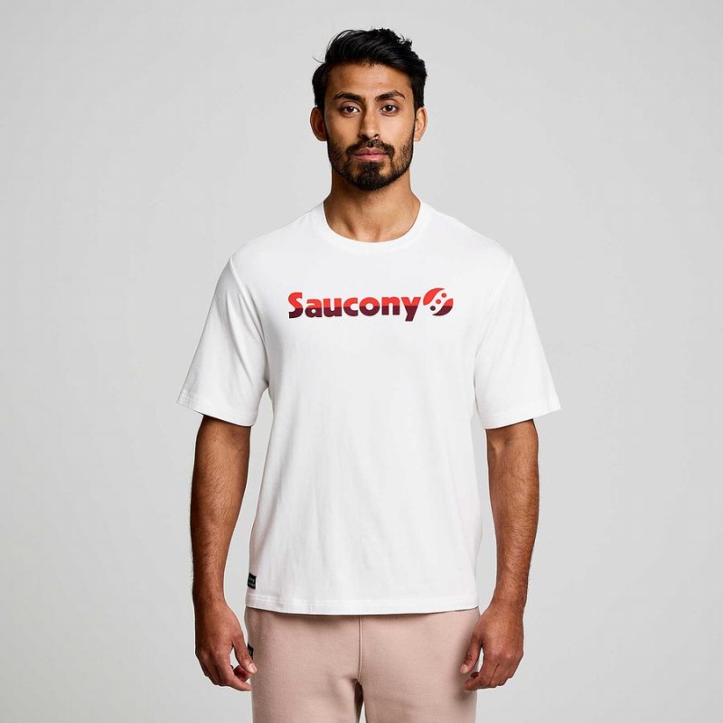 Camiseta Saucony Recovery Curta Sleeve Masculino Branco | Portugal S28170-A79