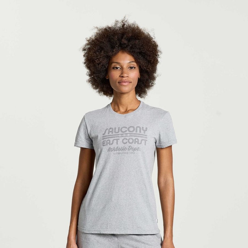 Camiseta Saucony Rested Feminino Luz Cinzentas | Portugal S02715-C29