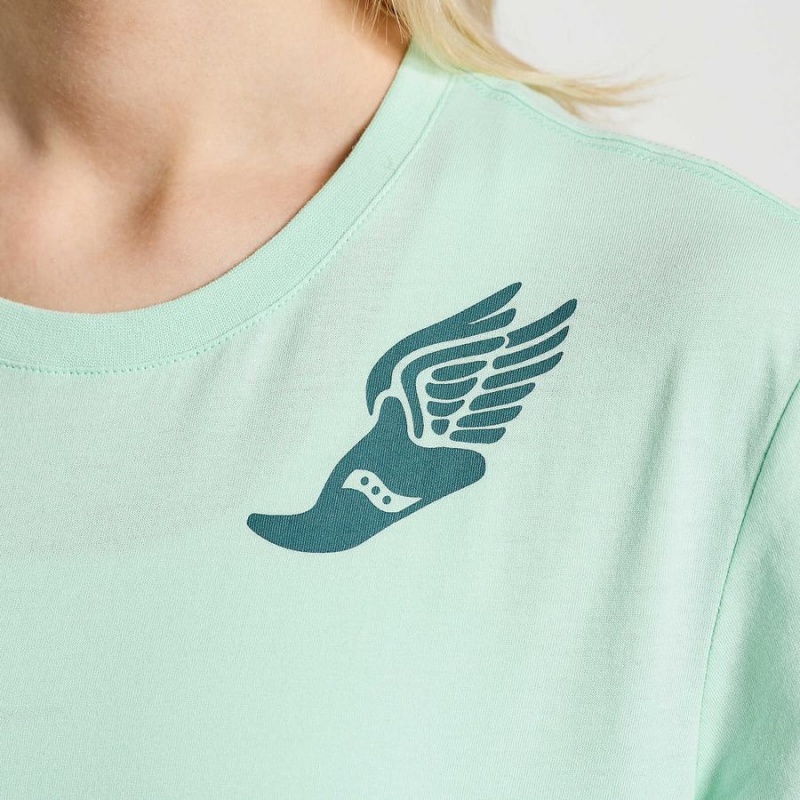 Camiseta Saucony Rested Feminino Turquesa | Portugal S52064-B60