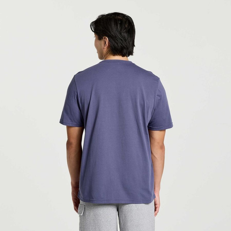 Camiseta Saucony Rested Masculino Azuis | Portugal S60354-R84