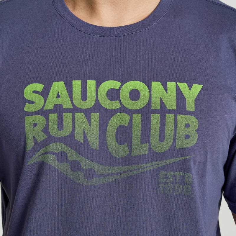 Camiseta Saucony Rested Masculino Azuis | Portugal S60354-R84