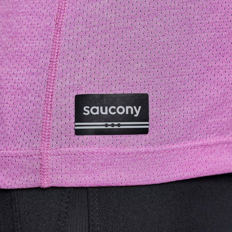 Camiseta Saucony Stopwatch Gráficas Long Sleeve Feminino Roxo | Portugal S90356-J64