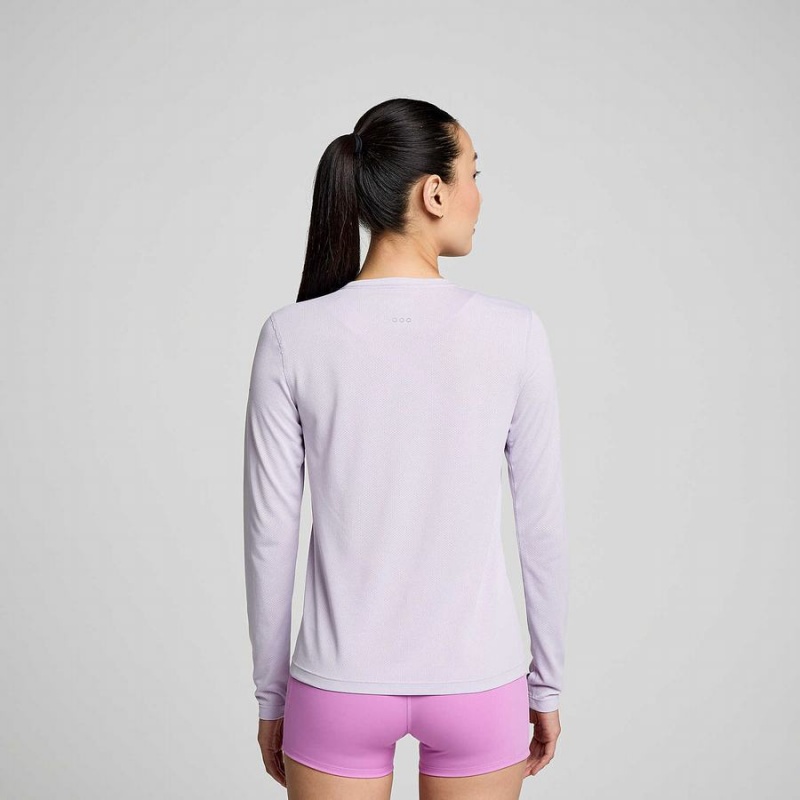 Camiseta Saucony Stopwatch Long Sleeve Feminino Roxo | Portugal S46259-D40