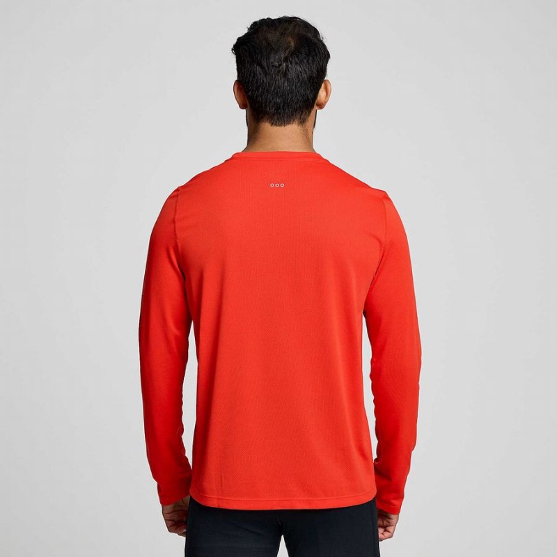 Camiseta Saucony Stopwatch Long Sleeve Masculino Vermelhas | Portugal S40216-S58