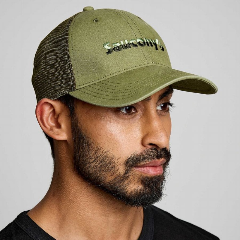 Chapeus Saucony Trucker Masculino Caqui | Portugal S52316-F24