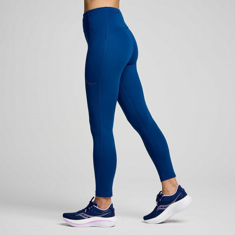 Collants Saucony Fortify Crop Feminino Azul Anil | Portugal S96170-U87