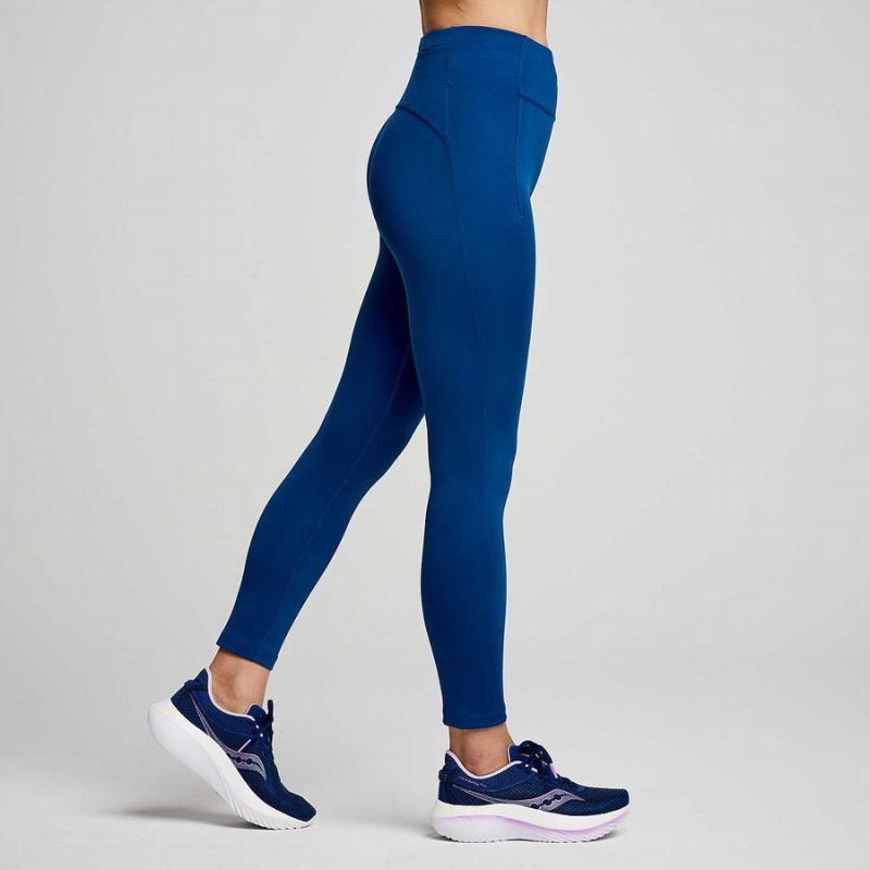 Collants Saucony Fortify Crop Feminino Azul Anil | Portugal S96170-U87