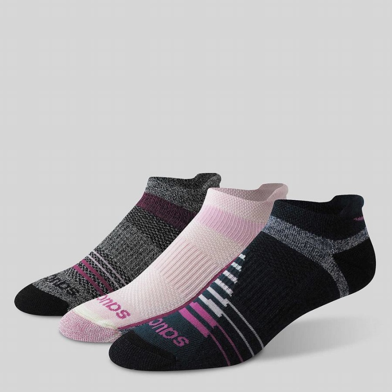 Meias Saucony Inferno Merino Lã Blend No Show 3-Pack Feminino Rosa | Portugal S49312-T18