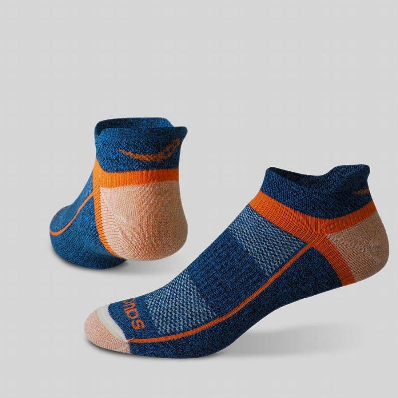 Meias Saucony Inferno Merino Lã Blend No Show 3-Pack Feminino Laranja Azuis | Portugal S98527-Y04