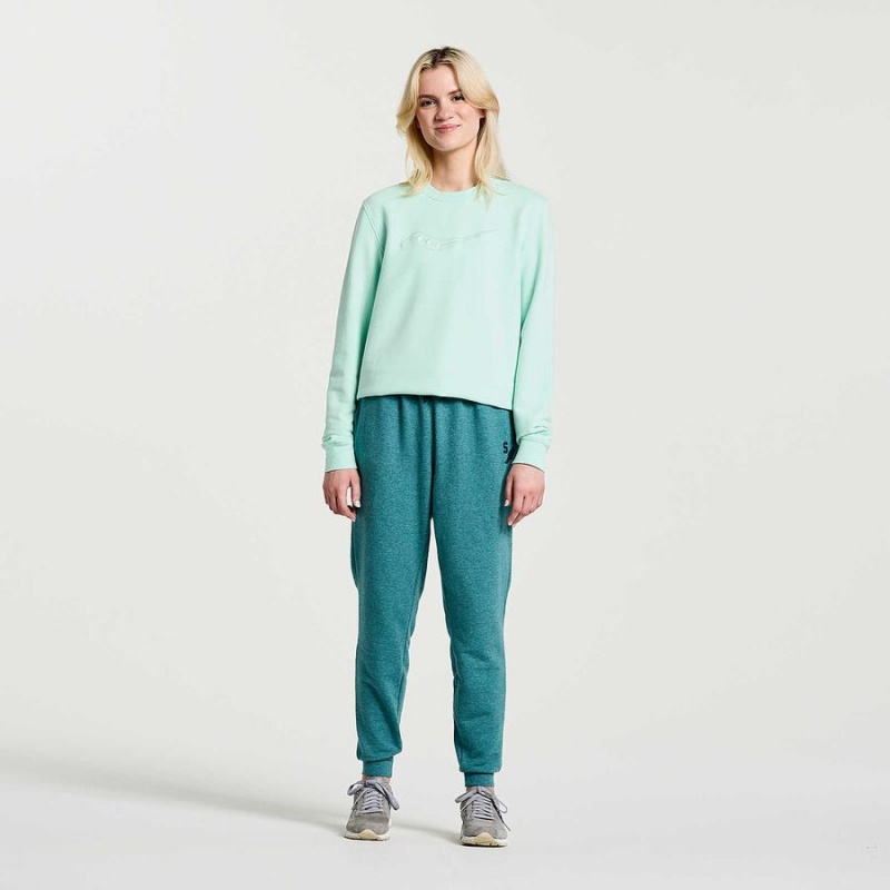 Moletom Saucony Rested Crewneck Feminino Turquesa | Portugal S64315-Q05