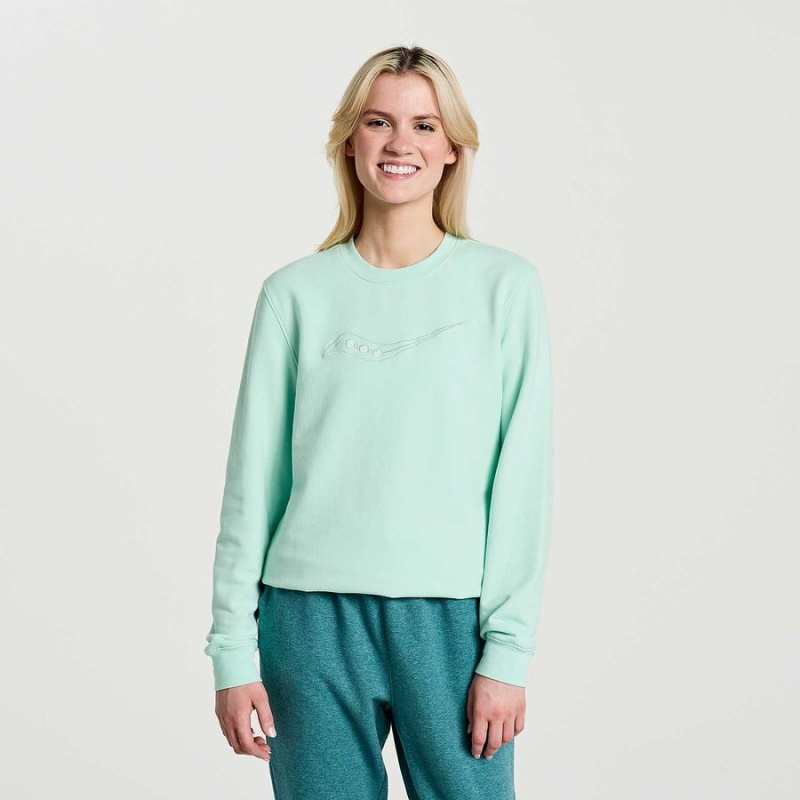 Moletom Saucony Rested Crewneck Feminino Turquesa | Portugal S64315-Q05