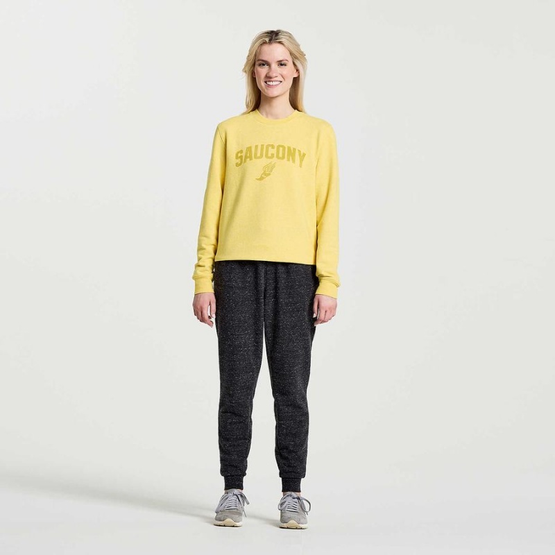 Moletom Saucony Rested Crewneck Feminino Amarelas | Portugal S32581-W26