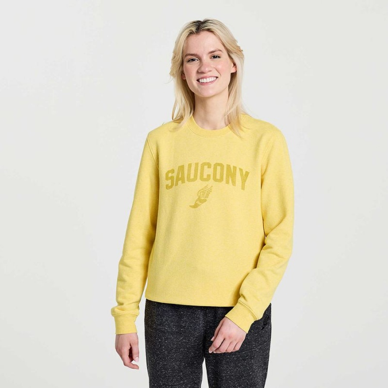 Moletom Saucony Rested Crewneck Feminino Amarelas | Portugal S32581-W26