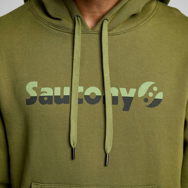 Moletom com Capuz Saucony Recovery Hoody Masculino Caqui | Portugal S14853-D13