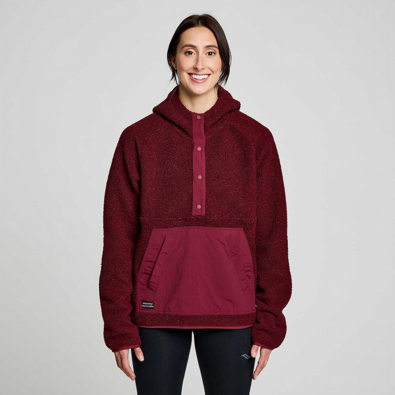 Pulôver Saucony Recovery Sherpa Feminino Vermelhas | Portugal S34059-P03