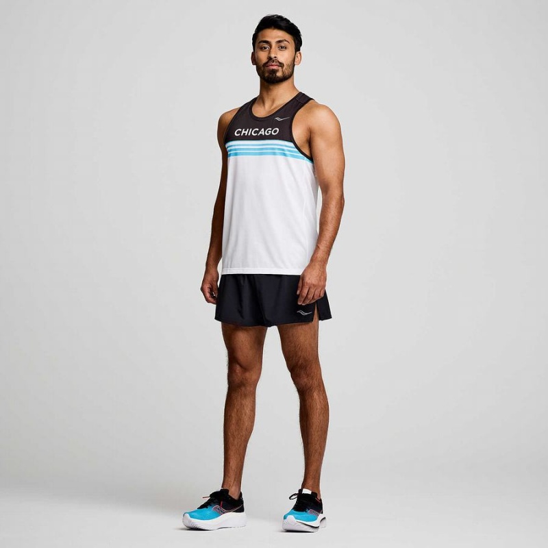 Regata Saucony Chicago Stopwatch Singlet Masculino Branco | Portugal S47361-M57