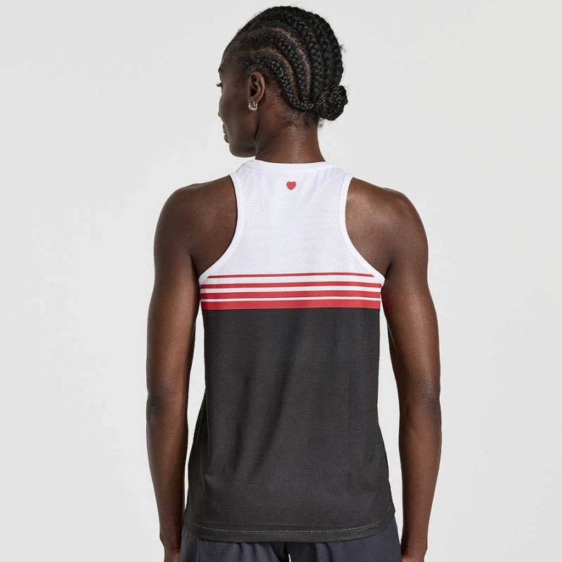 Regata Saucony NYC Stopwatch Singlet Feminino Branco Pretas | Portugal S23491-L48