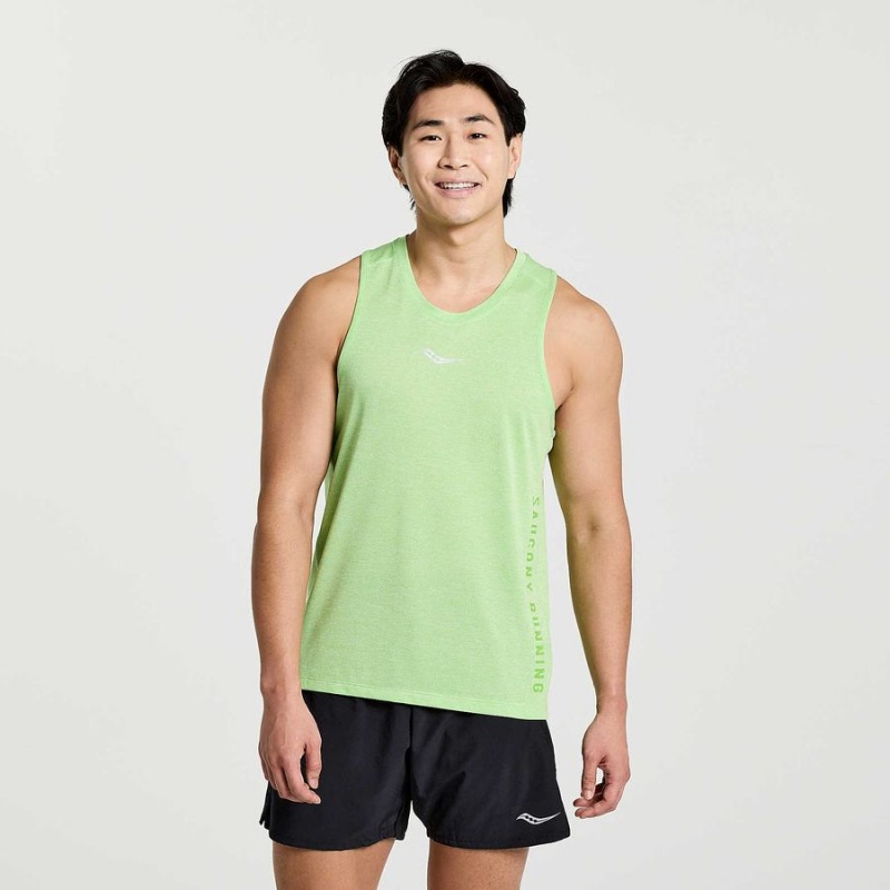 Regata Saucony Stopwatch Gráficas Singlet Masculino Verdes | Portugal S63841-K35