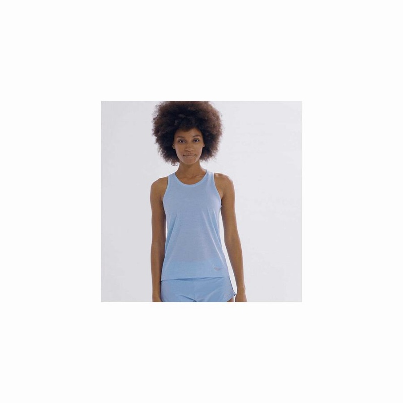 Regata Saucony Stopwatch Singlet Feminino Azuis | Portugal S38697-Y54